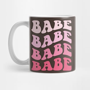 Babe Wavy Retro Font Design Mug